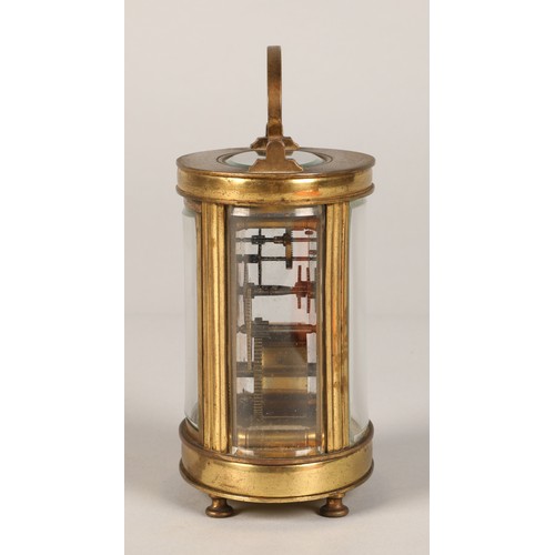 285 - Asprey brass carriage clock, 13cm high.