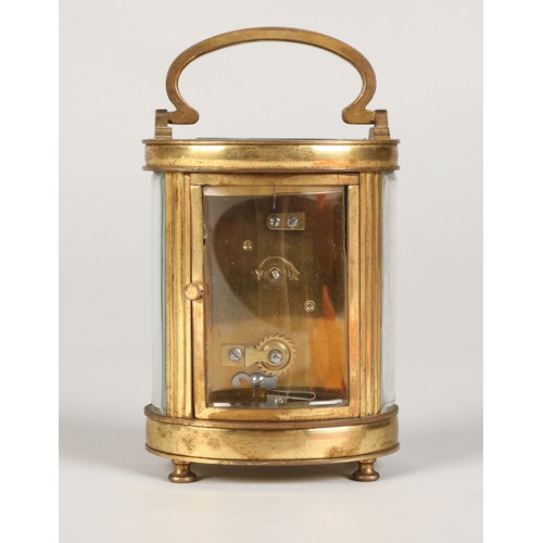 285 - Asprey brass carriage clock, 13cm high.