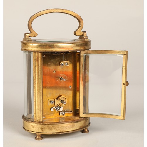 285 - Asprey brass carriage clock, 13cm high.