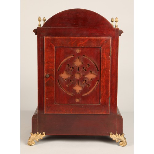 286 - 19th century Lenzkirch inlaid mahogany bracket clock, marquetry inlay to the case, with four brass f... 