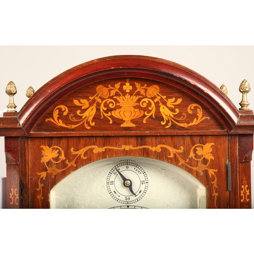 286 - 19th century Lenzkirch inlaid mahogany bracket clock, marquetry inlay to the case, with four brass f... 