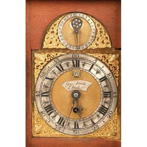 283 - 18th century Joseph Smith of Chester Mahogany bracket clock, 48 cm high