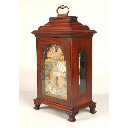 283 - 18th century Joseph Smith of Chester Mahogany bracket clock, 48 cm high