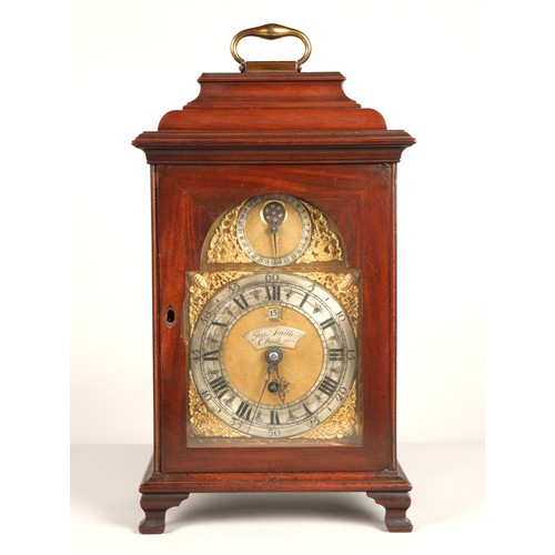 283 - 18th century Joseph Smith of Chester Mahogany bracket clock, 48 cm high