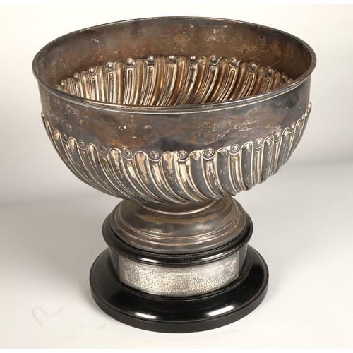 178 - Large Silver Walker & Hall Presentation bowl, assay marked Sheffield 1901, 31 cm diameter,  with... 