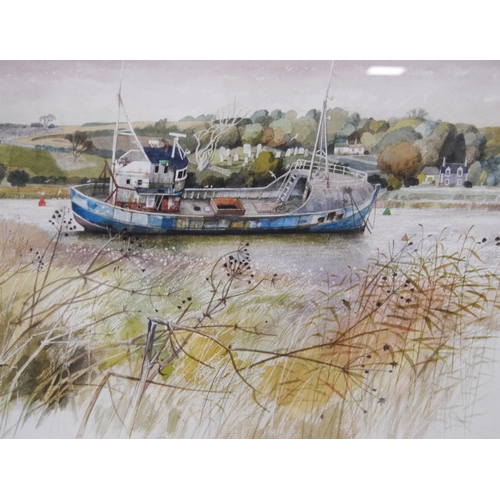 369 - Clifford John Bayly (British, 1927 - 2022)Wreck on the River Dee, KirkcudbrightSigned, titled and da... 