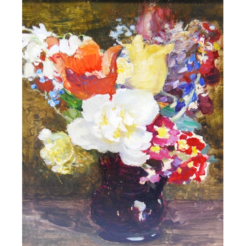 374 - Ann St John Partridge RBA (British, 1855 - 1936)Study of flowersSigned, oil on panel, 27.5cm x 23cm ... 