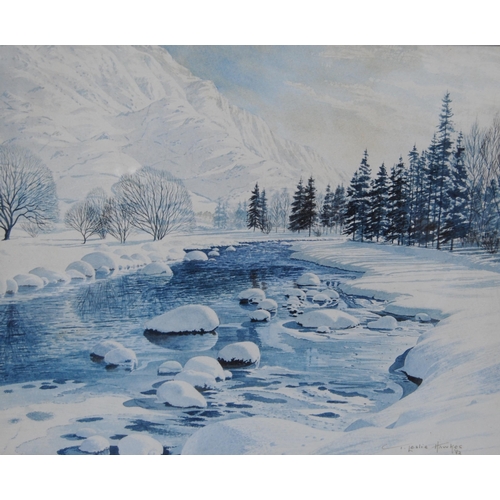 388 - T Leslie Hawkes (British, 20th Century)Winter - 82Signed and dated '82, watercolour, 33.5cm x 42.5cm... 