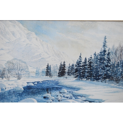 388 - T Leslie Hawkes (British, 20th Century)Winter - 82Signed and dated '82, watercolour, 33.5cm x 42.5cm... 