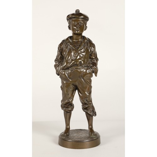 242 - Bronze  figure of a boy sailor by V Szczeblewski, 1889, inscribed on base, 42 cm high,