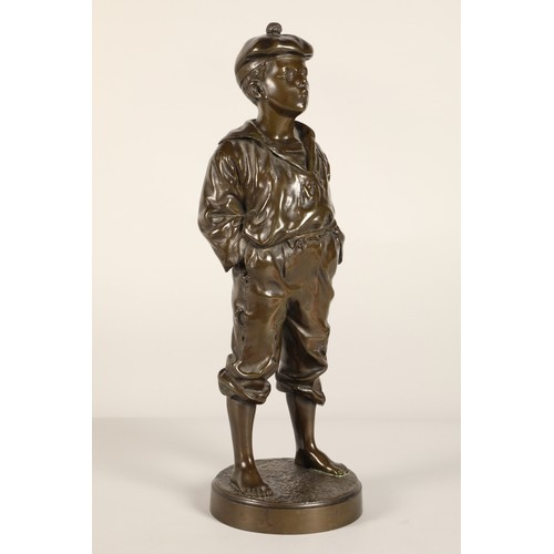 242 - Bronze  figure of a boy sailor by V Szczeblewski, 1889, inscribed on base, 42 cm high,