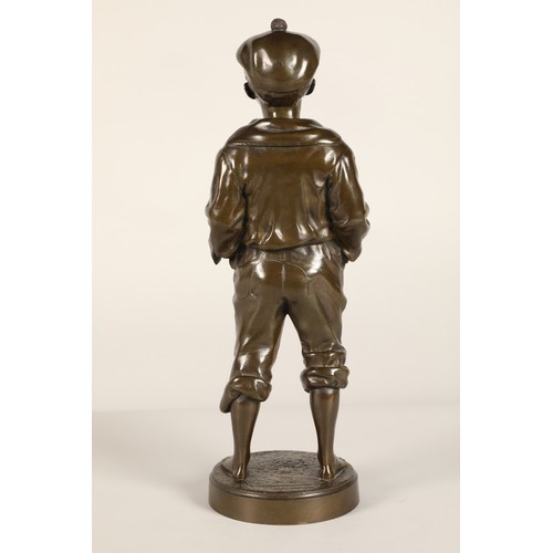 242 - Bronze  figure of a boy sailor by V Szczeblewski, 1889, inscribed on base, 42 cm high,