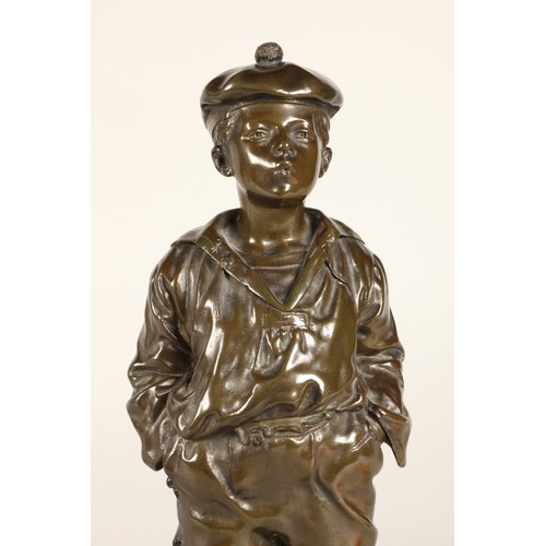 242 - Bronze  figure of a boy sailor by V Szczeblewski, 1889, inscribed on base, 42 cm high,