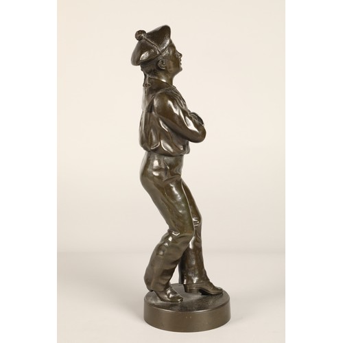 241 - Bronze  figure of a boy sailor with folded arms by V Szczeblewski,   42 cm high,