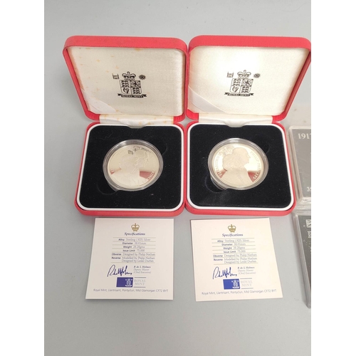 337 - Silver proof coins to include two 1997 Royal Mint Golden Wedding Anniversary sterling silver proof £... 