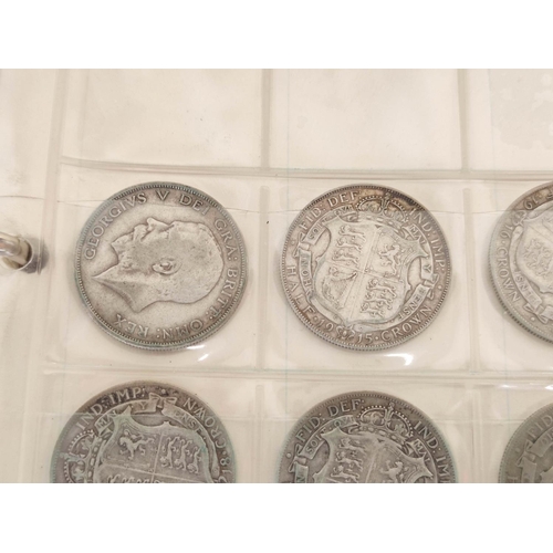 339 - Folder of British coinage mostly silver halfcrowns and florins comprising of 104.5g of 925 sterling ... 