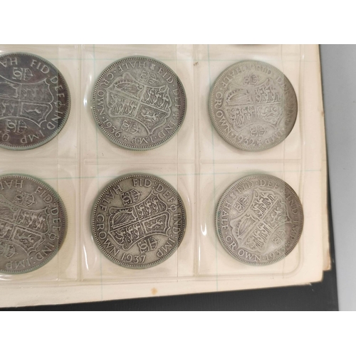 339 - Folder of British coinage mostly silver halfcrowns and florins comprising of 104.5g of 925 sterling ... 