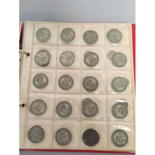 340 - Two folders of British coinage ascending from pennies to shillings and to include Victorian-Elizabet... 