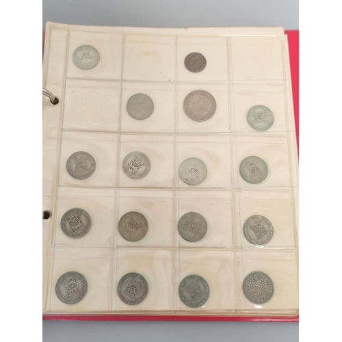 340 - Two folders of British coinage ascending from pennies to shillings and to include Victorian-Elizabet... 