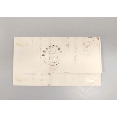 399 - Great Britain. Victorian correspondence having penny black stamp on envelope cover, with red Maltese... 