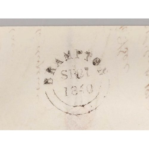 399 - Great Britain. Victorian correspondence having penny black stamp on envelope cover, with red Maltese... 