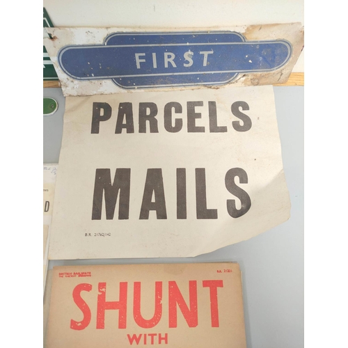 442 - British Rail. Collection of cardboard notices, parcel labels and enamel signs.