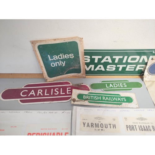 442 - British Rail. Collection of cardboard notices, parcel labels and enamel signs.