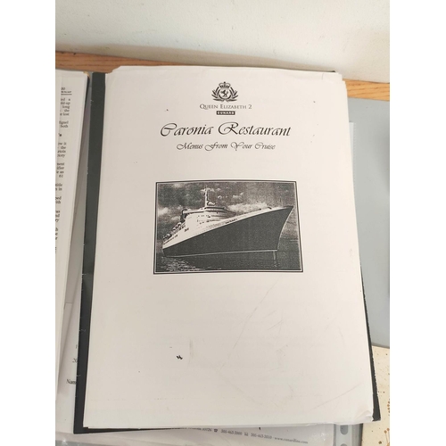 453 - Cunard QE2 Interest. Collection of ephemera relating to the Queen Elizabeth II cruise liner to inclu... 