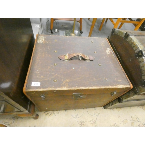 512 - Antique small travel trunk. 