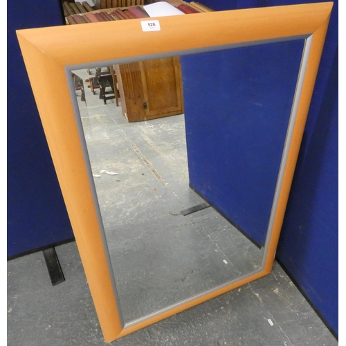 526 - Beech frame wall mirror