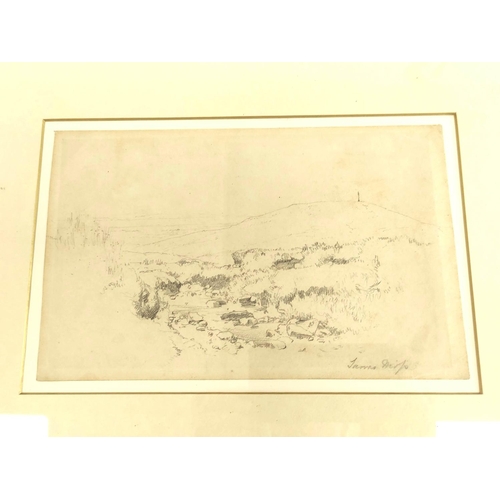 243 - William James Blacklock.On the front, Broadstairs.Pencil drawing.13cm x 23cm.Also four other pencil ... 