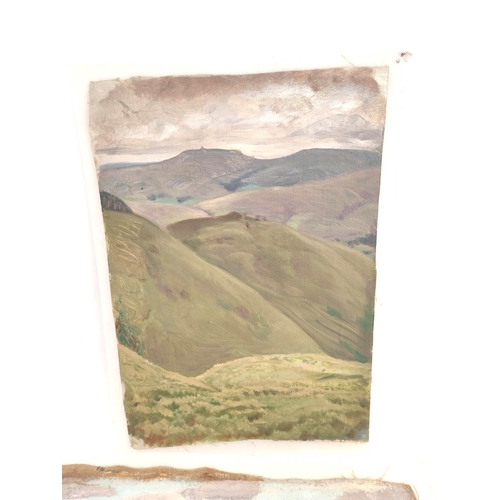 249 - Attributed to Walter James.Three landscapes.Oils on canvas.30cm x 21cm; 23cm x 30cm and 17cm x 31cm.... 