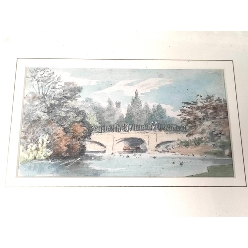 258 - G. Shepherd.Rural landscape.Watercolour.Signed and dated 1814.16cm x 26cm.Also watercolour of a park... 