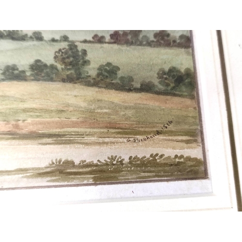 258 - G. Shepherd.Rural landscape.Watercolour.Signed and dated 1814.16cm x 26cm.Also watercolour of a park... 