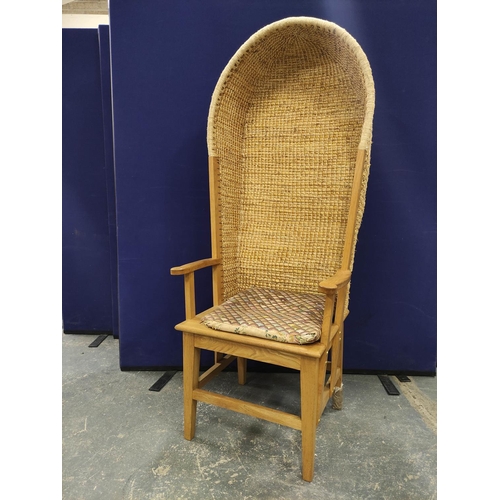 514 - Orkney chair in the traditional style with woven canopy back and detachable seat, approx. 156cm high... 