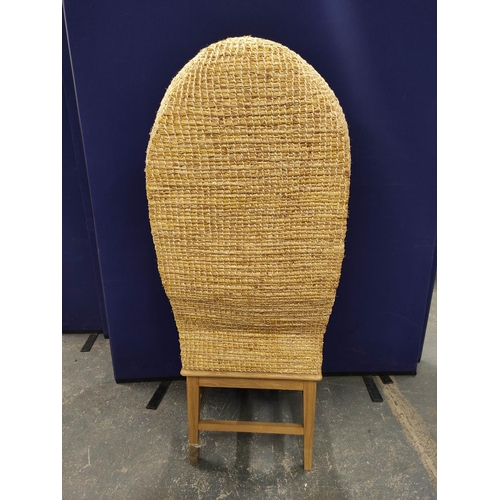 514 - Orkney chair in the traditional style with woven canopy back and detachable seat, approx. 156cm high... 