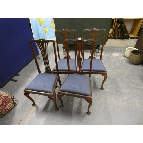 542 - Four antique mahogany dining chairs.