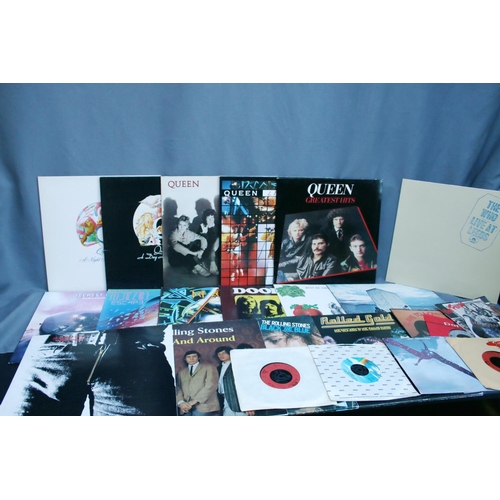 1646 - Record case containing a mix of artist to include Queen, The Who, Rolling Stones, The Doors, etc. (1... 