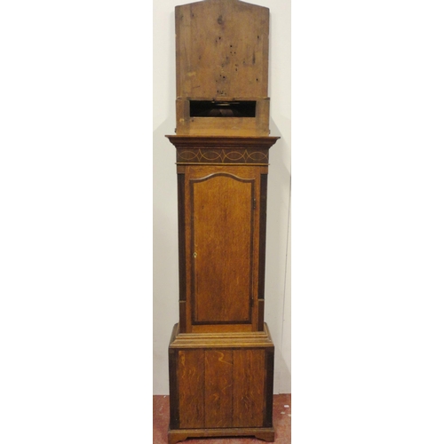 193 - Georgian oak and mahogany-cased longcase clock, the 14in painted dial inscribed Wigton, with Arabic ... 