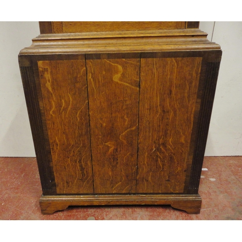 193 - Georgian oak and mahogany-cased longcase clock, the 14in painted dial inscribed Wigton, with Arabic ... 