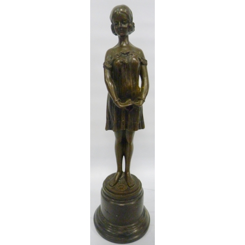 405 - After Demétre Chiparus (Romanian, 1886 - 1947)Art Deco-style bronze statue modelled as the female 'I... 