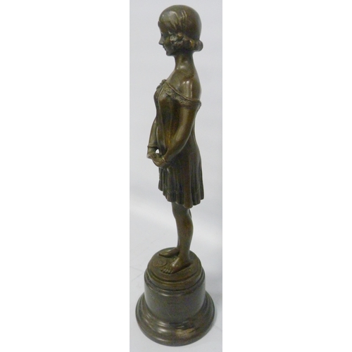 405 - After Demétre Chiparus (Romanian, 1886 - 1947)Art Deco-style bronze statue modelled as the female 'I... 