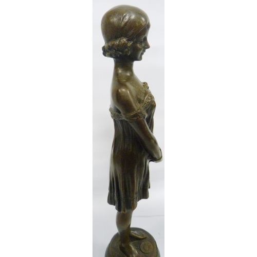 405 - After Demétre Chiparus (Romanian, 1886 - 1947)Art Deco-style bronze statue modelled as the female 'I... 