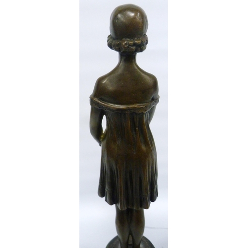 405 - After Demétre Chiparus (Romanian, 1886 - 1947)Art Deco-style bronze statue modelled as the female 'I... 