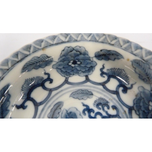 204 - Three Chinese Kraak porcelain shallow blue and white dishes (Kangxi), c. early 18th century, undergl... 