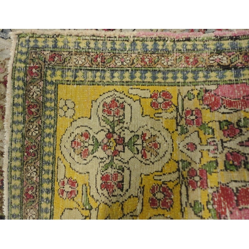 413 - Persian hand-knotted rug with multiple trailing foliate patterns and guard stripes, on cream ground ... 