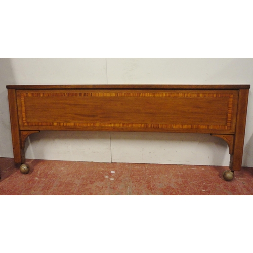 452 - Edwardian inlaid mahogany double bed, inlaid with stringing and crossbanding, with side rails, large... 