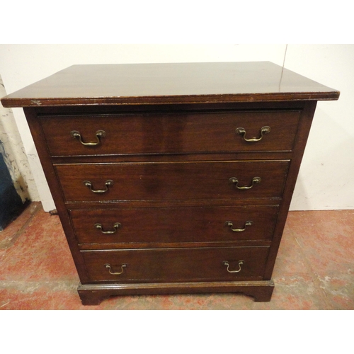 453 - Edwardian mahogany chest of four graduated drawers, on bracket feet, 81cm high, 77cm wide and 50cm d... 