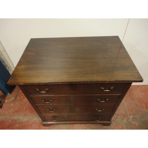 453 - Edwardian mahogany chest of four graduated drawers, on bracket feet, 81cm high, 77cm wide and 50cm d... 