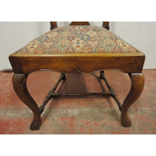 457 - 18th century and later mahogany dining chair, with solid vase-shaped back splat, slip-in seat, shape... 